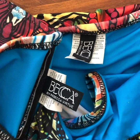 BECCA Rebecca Virtue M Bohemian Boho Butterfly Halter SWIMSUIT Tankini & Skirt - Picture 11 of 12